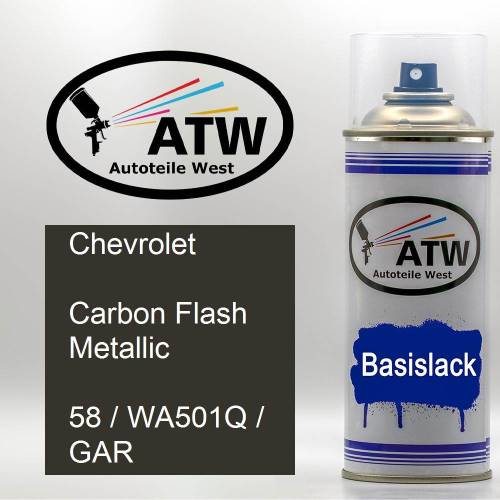 Chevrolet, Carbon Flash Metallic, 58 / WA501Q / GAR: 400ml Sprühdose, von ATW Autoteile West.